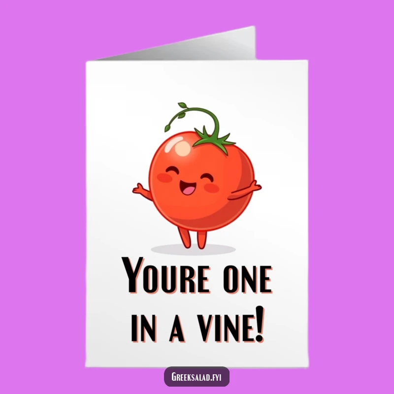 Free Printable Birthday Card: Funny Tomato Pirouette, Hilarious Downloadable, Print at Home Cheer