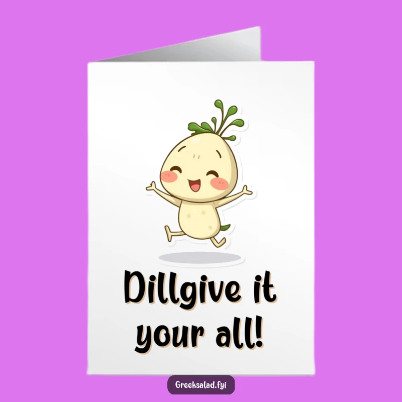 Excited Free Printable Congrats Card: Hopping Dill Sprig for a Lively Downloadable Gift!