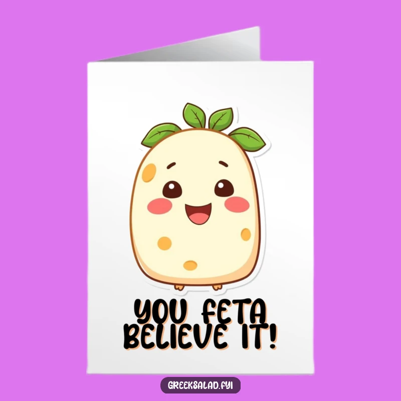 Free Printable Congrats Card: Smiling Feta Cheese - Your Celebration Downloadable