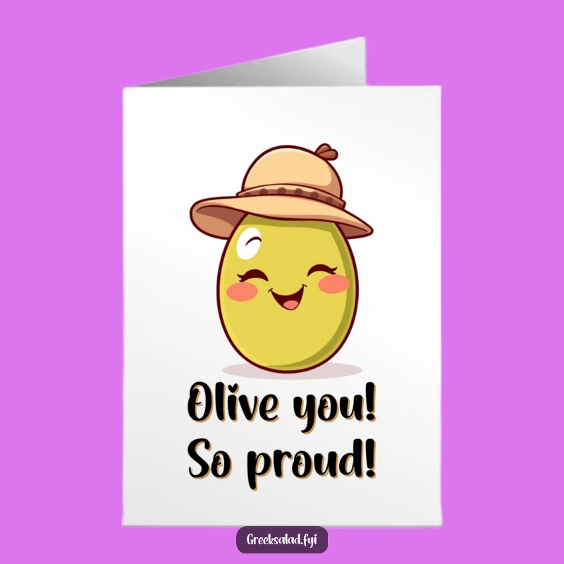 Free Printable Winking Olive Congrats Card: Smart & Funny Downloadable for Any Win!