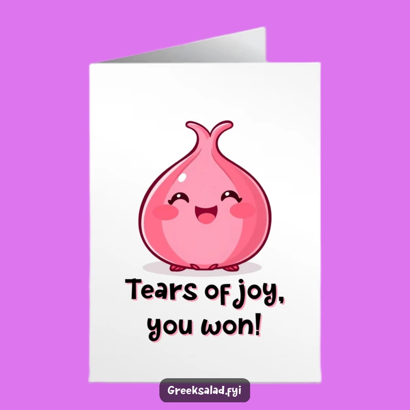 Free Printable Congrats Card: Happy Onion Peek - Funny Downloadable Celebration