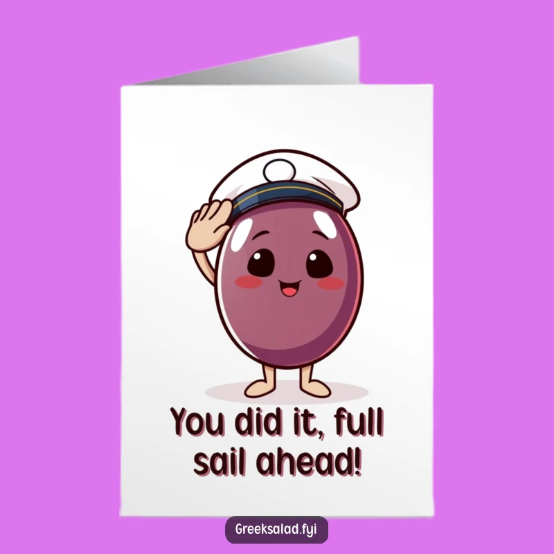 Naval congratulations await! This free printable olive sailor card is easy to print at home.