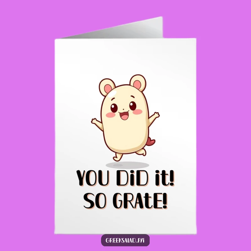 Free Printable Congrats Card: Hopping Feta Cheese, Humorous Downloadable