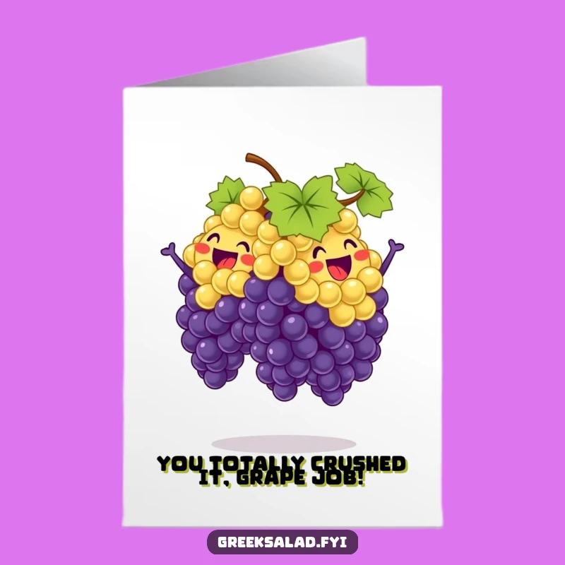 Jump for joy! This free printable grape congratulations card is easy to print at home for any occasion.