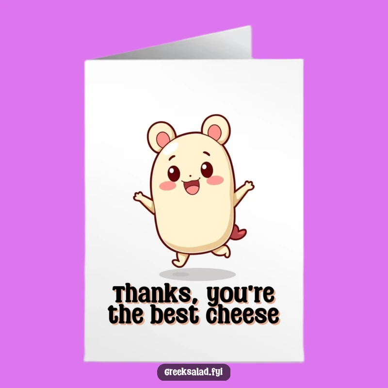 Free Printable Thank You Card: Hopping Feta Cheese, Downloadable Fun