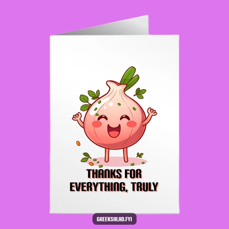 Free Printable Thank You Card: Wiggling Onion Ring, Savory Downloadable Appreciation Gift