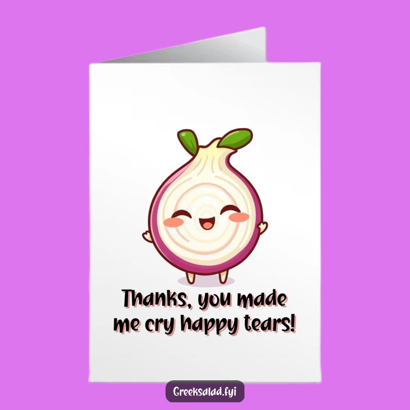Free Printable Thank You: Giggling Onion - Funny Downloadable Gift