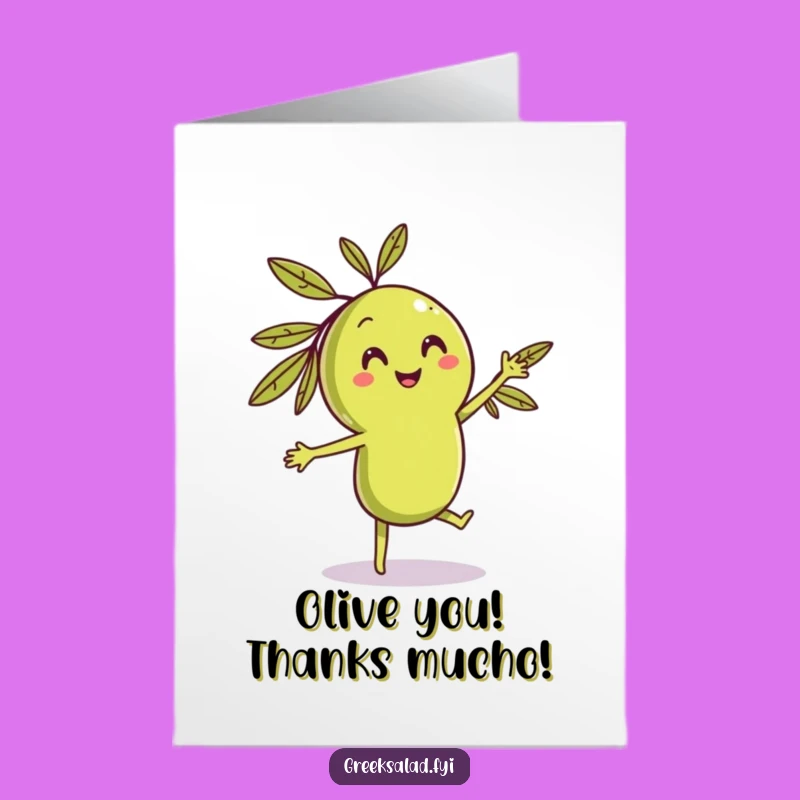 Free Printable Thank You Olive Card: Funny Downloadable Gift for a Little Je Ne Sais Quoi