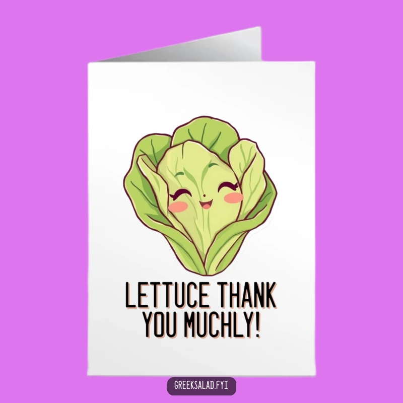Giggle-Worthy Free Printable Thank You Card: Peeking Lettuce Leaf for a Humorous Downloadable Gift!