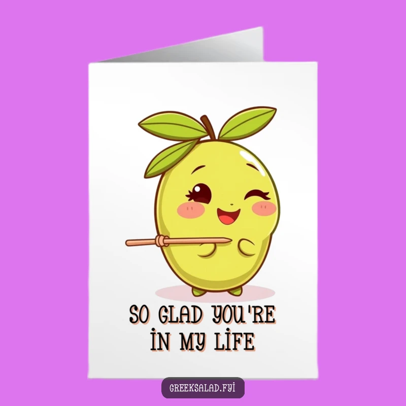 Free Printable Olive Thank You Card: Winking Balancer Download