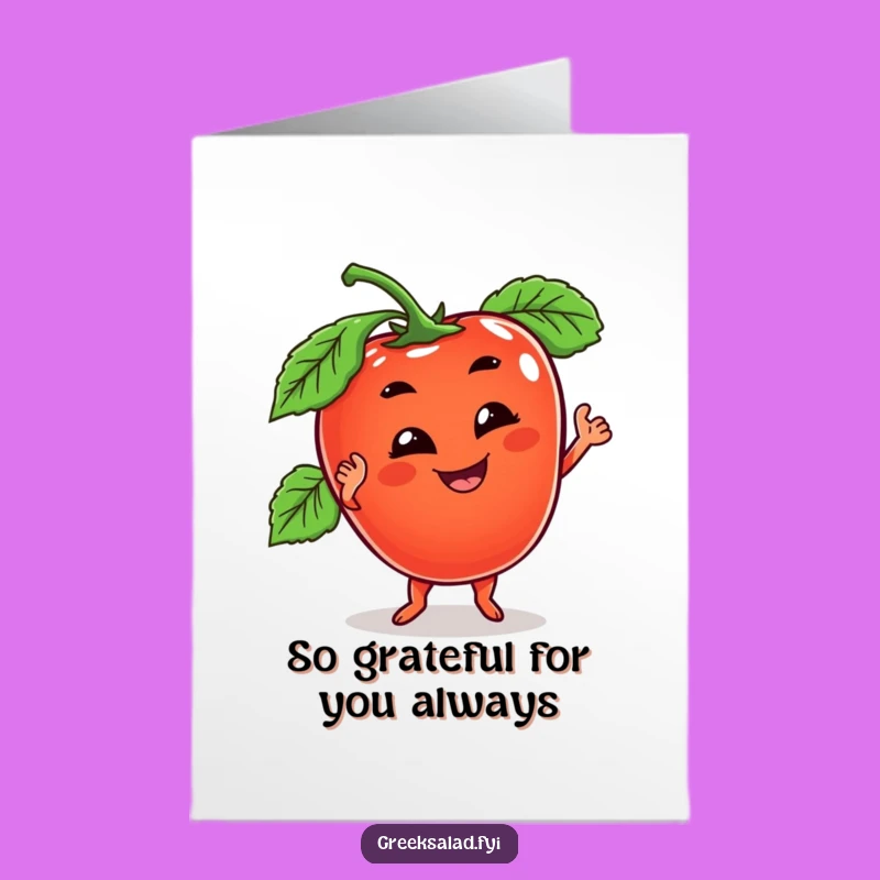 Free Printable Thank You Card: Wobbly Tomato, Funny Downloadable Gratitude