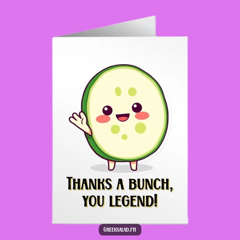 Free Printable Thank You: Funny Cucumber Wave - Cheerful Downloadable Gift