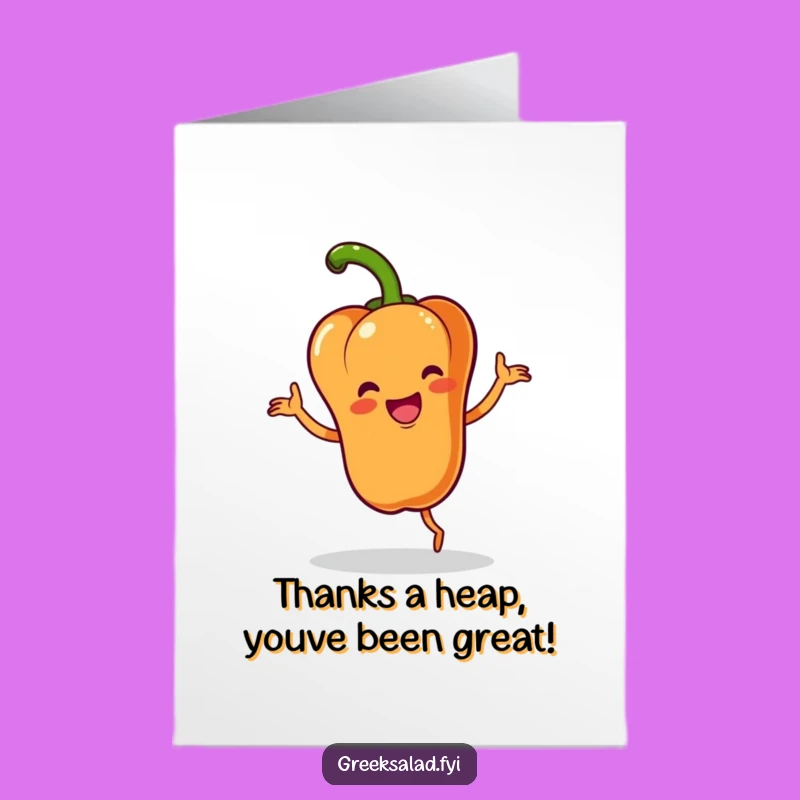 Free Printable Dancing Bell Pepper Thank You Card: A Lively Way to Express Thanks!