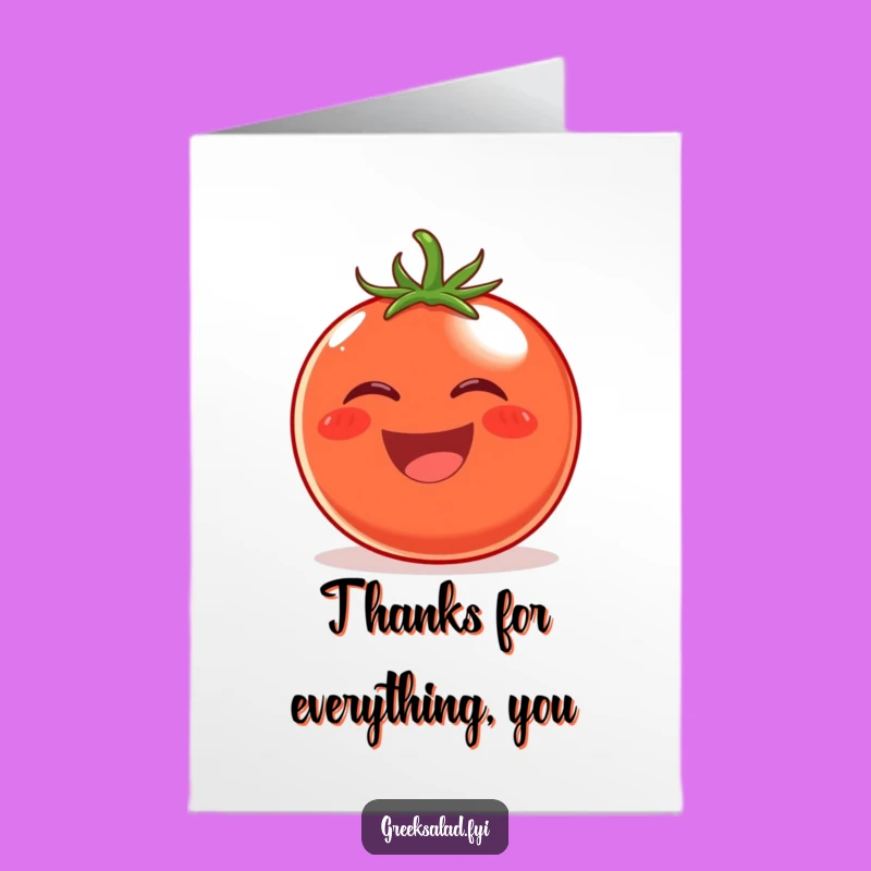 Free Printable Tomato Thank You Card: Laughing Fruit Download
