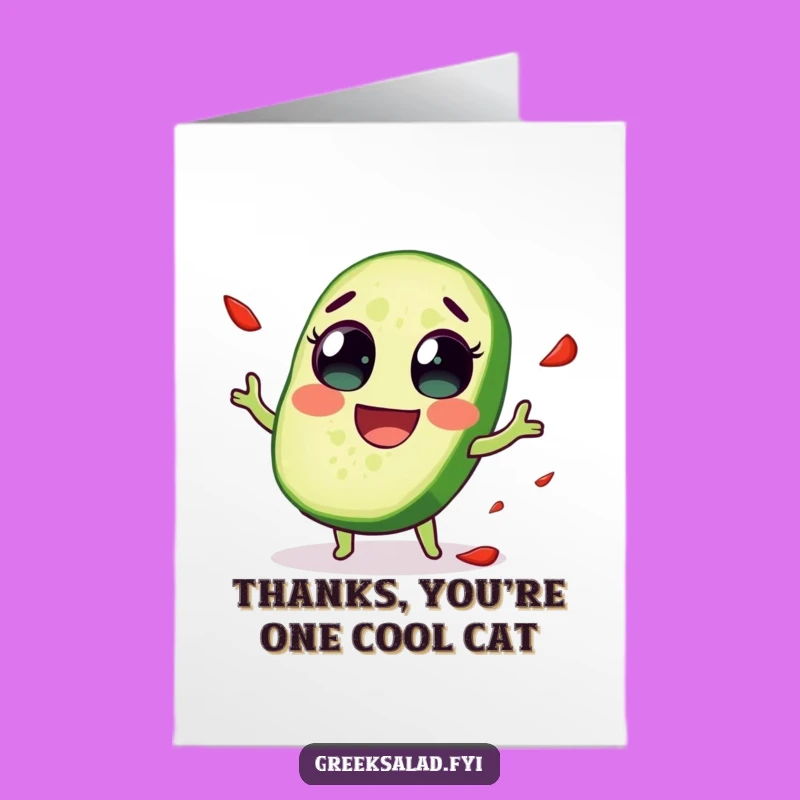 Free Printable Cucumber Thank You Card: Juggling Slice Download