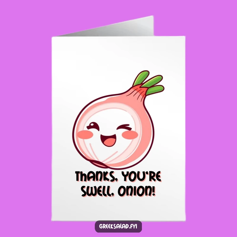 Free Printable Thank You Card: Winking Onion Ring Comedy Downloadable Gift