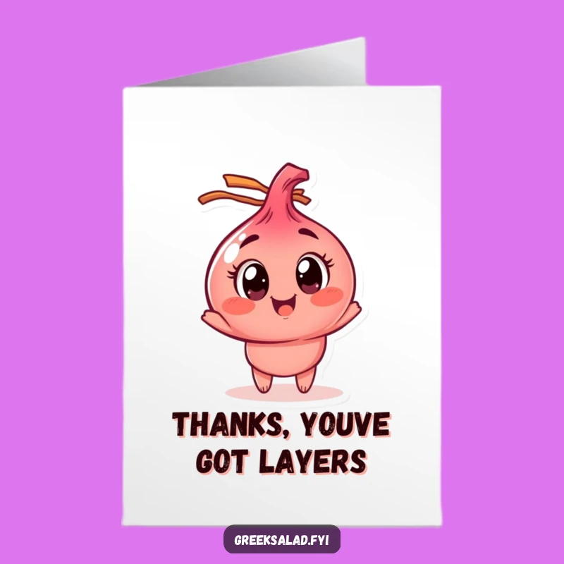Free Printable Thank You Onion Card: Funny Downloadable Gift for Grateful Giggles