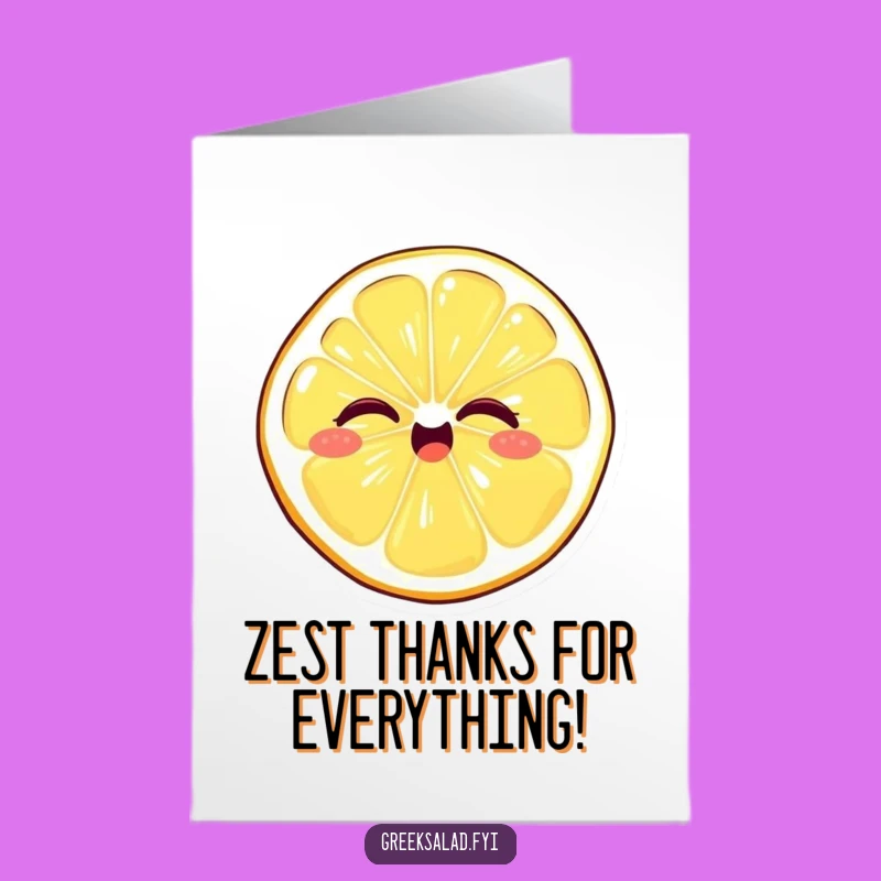 Free Printable Funny Lemon Wink Thank You Card - A Sweet Downloadable Gift!
