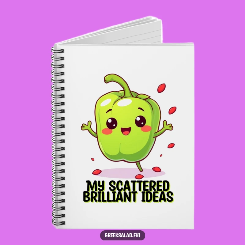 Funny Bell Pepper Notebook - Bounce Through Your Notes Energetically