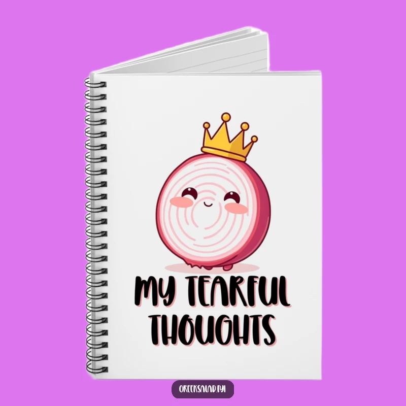 Funny Blushing Onion Crown Notebook: Jot Down Royal Thoughts