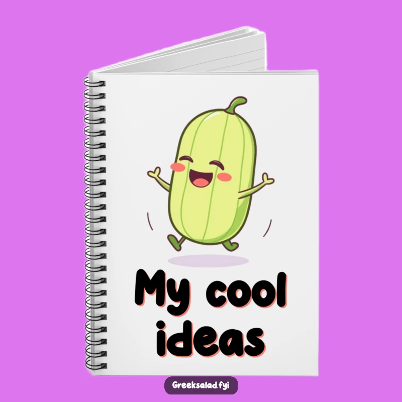 Funny Cucumber Roll Notebook, Hilarious Journal for Joyful Thoughts