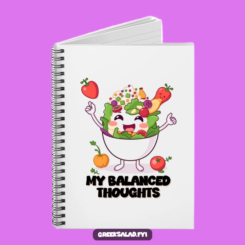 Funny Greek Salad Bowl Notebook: Balance Your Thoughts with Humor