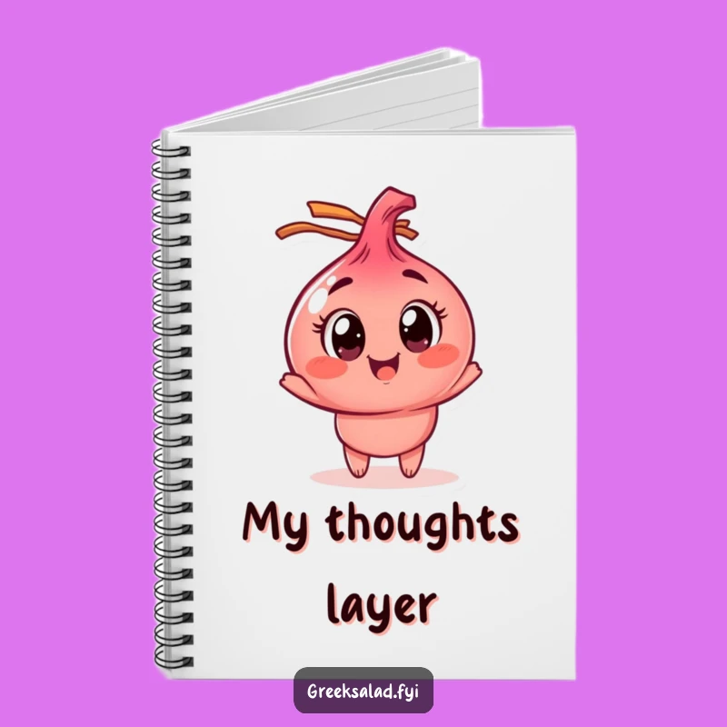 Funny Red Onion Notebook, Hilarious Spinning Journal for Creative Ideas