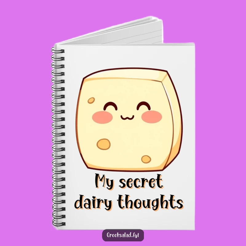 Funny Shy Feta Cheese Notebook: Jot Down Notes with Adorable Dairy Bashfulness