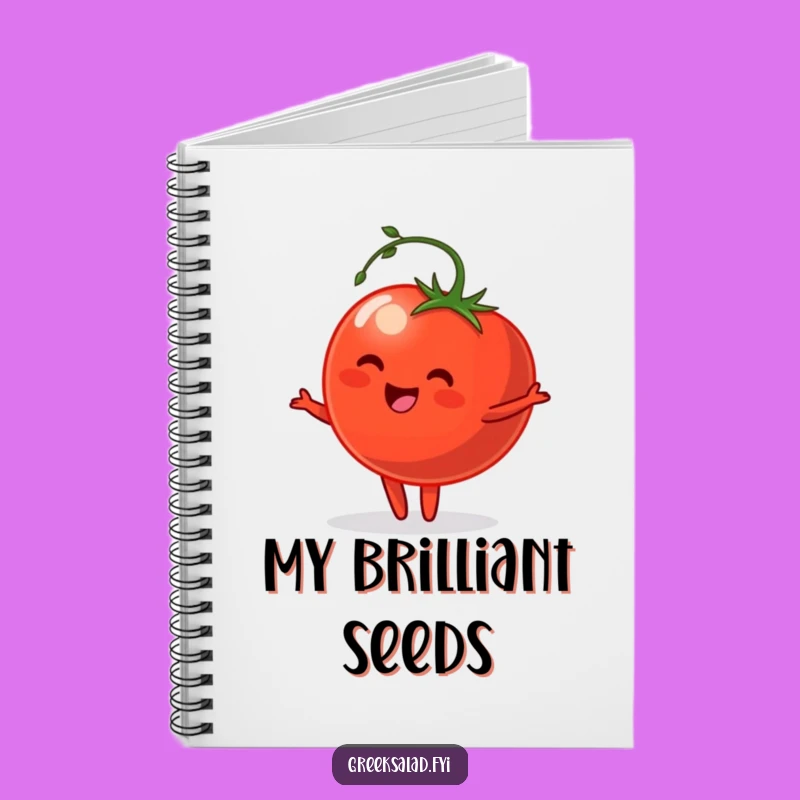 Funny Tomato Pirouette Notebook - Cute Happy Veggie Journal, Perfect Funny Gift for Writers