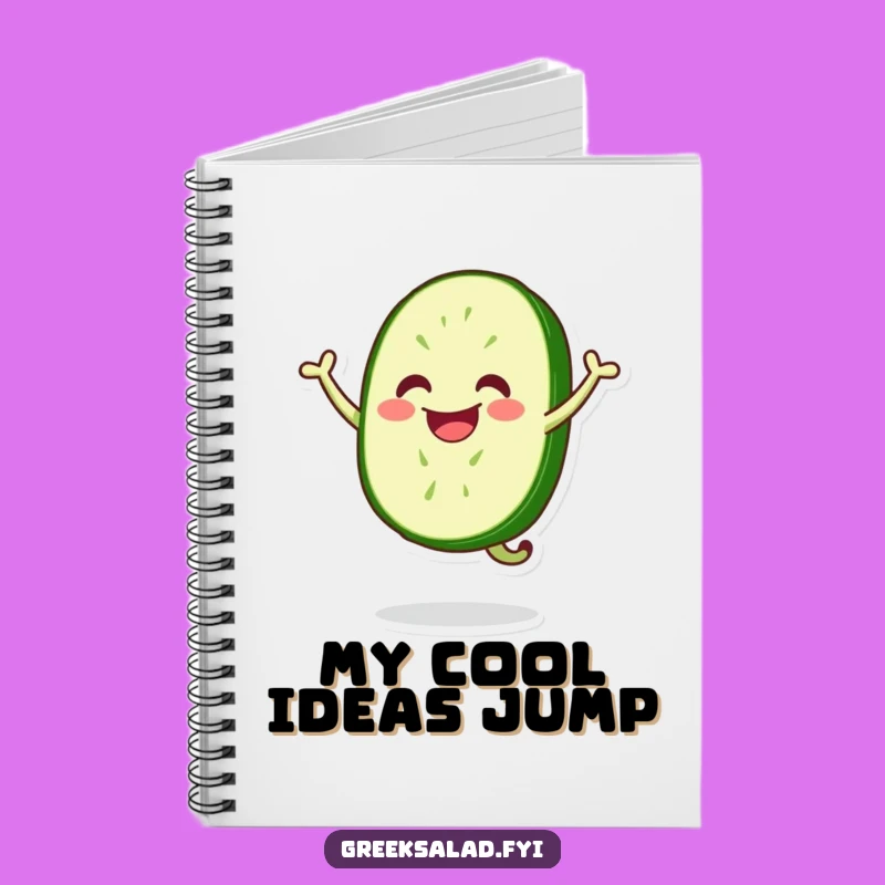 Funny Jumping Cucumber Slice Notebook - Journal Your Joy, Hilarious Gift Idea