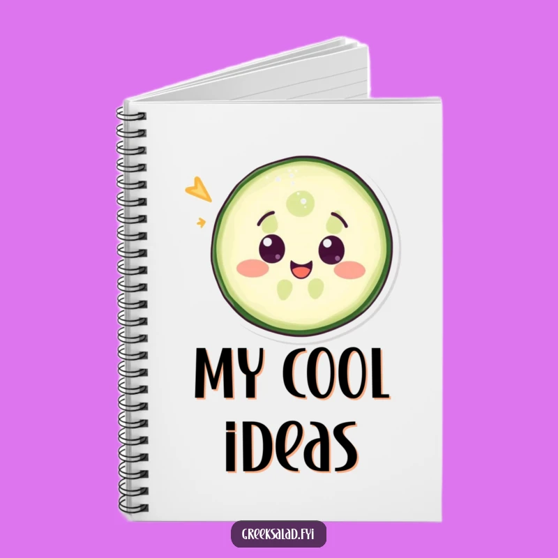 Funny Cucumber Slice Wink Notebook - Jot Down Notes with Veggie Humor