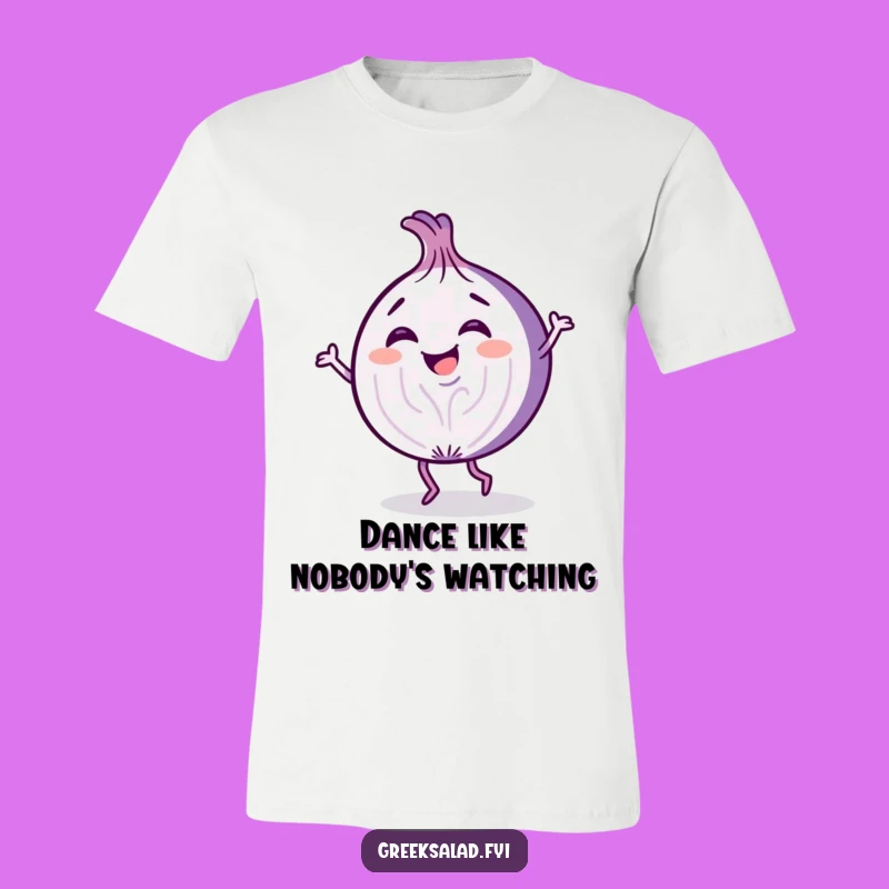 Funny Onion Slice Dancing T-Shirt: Wearable Fun for Veggie Lovers