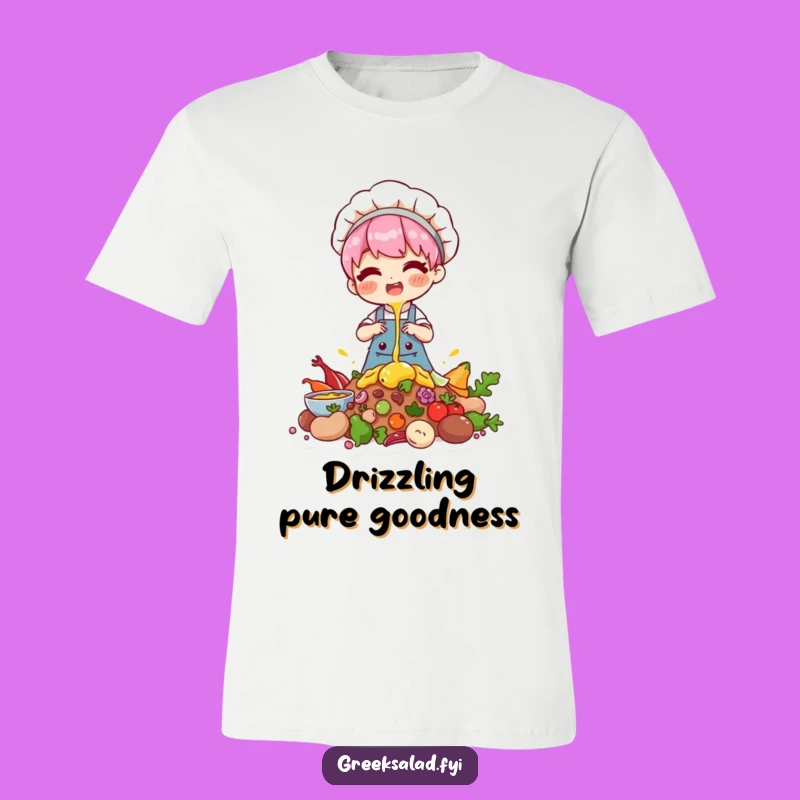 Funny Baker T-Shirt: Chef Character Drizzle Tee, Perfect Gift