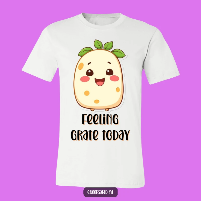 Funny Feta Cheese Smiling T-Shirt: Cheesy Humor for Joyful People