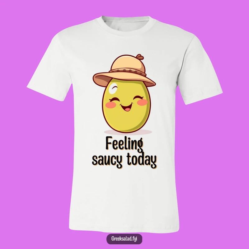 Funny Winking Olive Hat T-Shirt - Playful Olive Humor, Great Gift