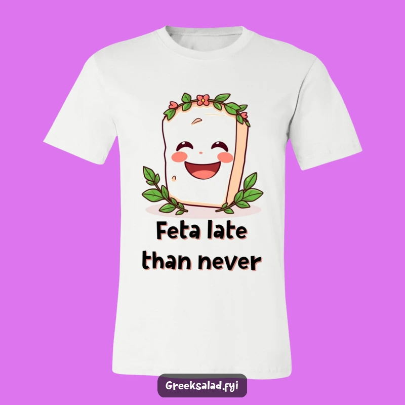 Funny Feta Spin T-Shirt - Laughing Cheese Cartoon Tee, Perfect Funny Gift for Foodies