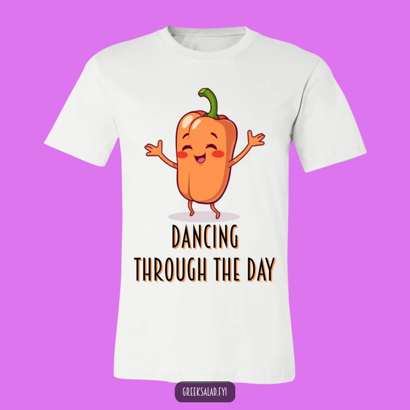 Funny Bell Pepper Dancing T-Shirt: Wear Your Veggie Vibes
