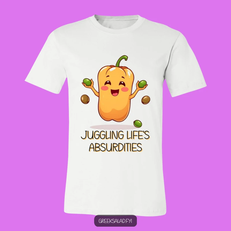 Funny Juggling Pepper T-Shirt: Playful Vegetable Fun, Great Humorous Gift