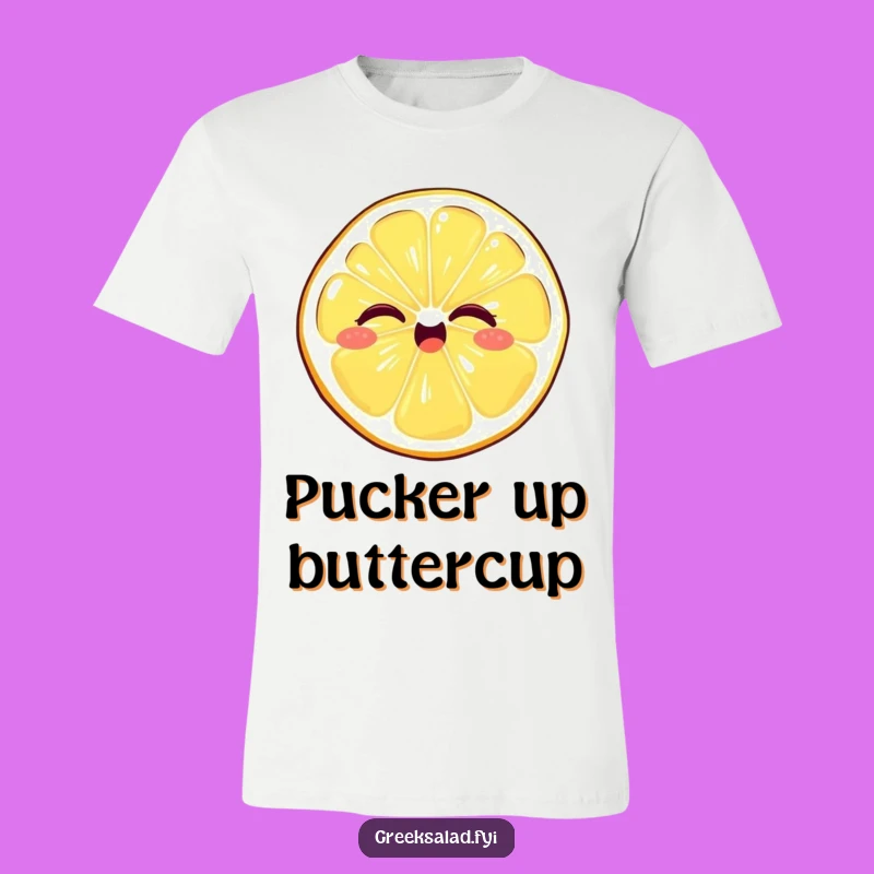 Funny Winking Lemon T-Shirt - Giggling Citrus Slice, Hilarious Fruit Tee, Great Funny Gift!