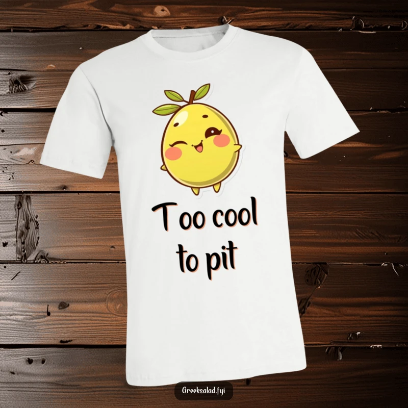 Funny Olive T-Shirt: A mischievous olive winks and giggles while rolling, exuding pure, hilarious joy and fun.
