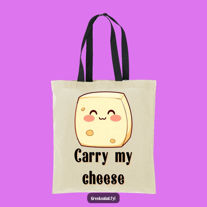 Funny Shy Feta Cheese Tote Bag: Carry Your Charm with Adorable Dairy Style