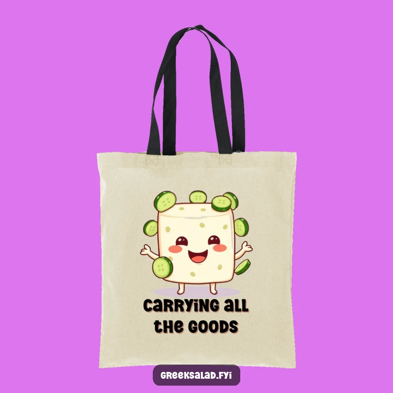 Funny Feta Cheese Juggling Cucumbers Tote Bag - Carry Your Laughs in Style