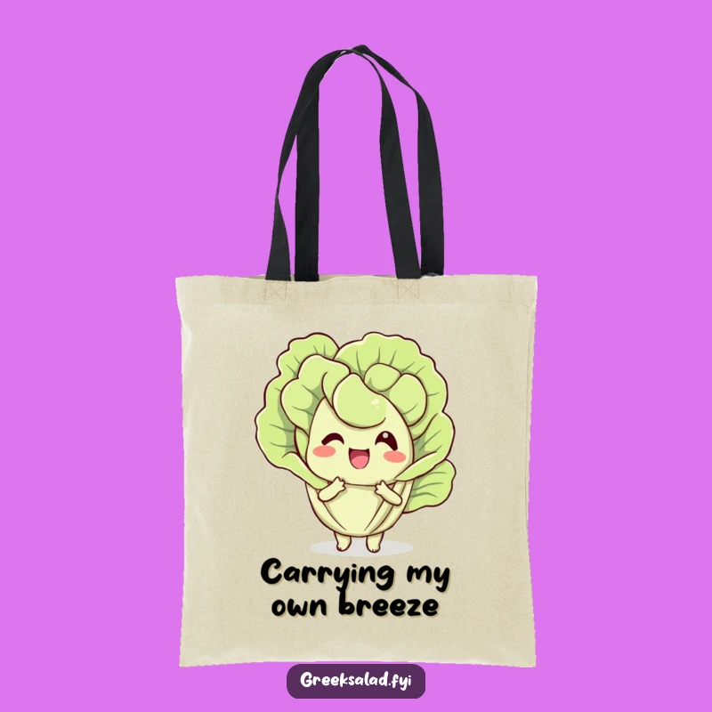 Funny Lettuce Leaf Tote Bag - Delighted Fanning Veggie Carry-All, Perfect Funny Gift