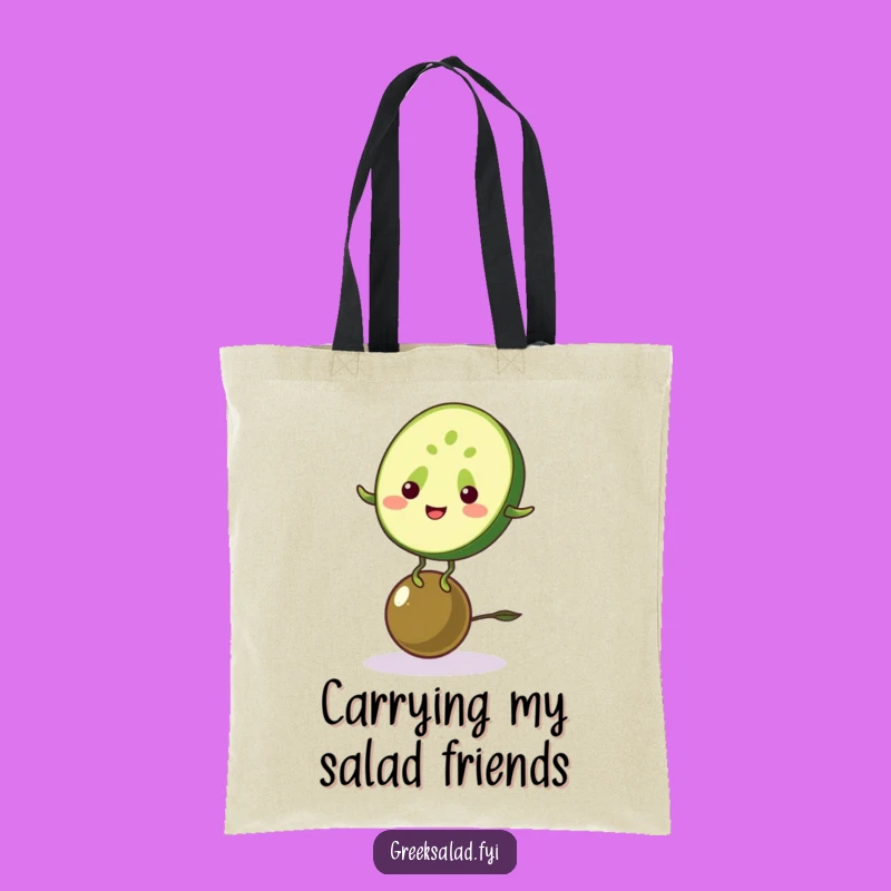 Funny Cucumber & Olive Balancing Tote Bag: Carry Your Laughs with Healthy Style