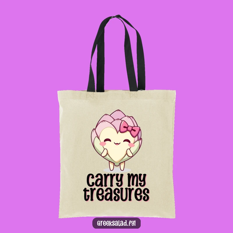 Funny Artichoke Bow Tote Bag - Carry Your Charm Everywhere You Go