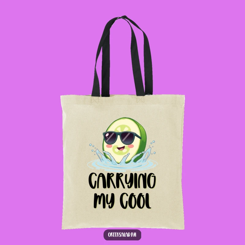 Funny Cucumber Sunglasses Tote Bag - Splashy Veggie Design, Chic Humor Gift for Everyday