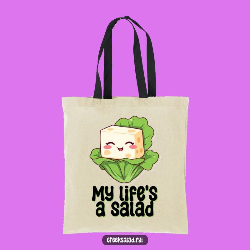 Funny Feta Cheese Winking Tote Bag: Carry Your Essentials with Cheesy Style