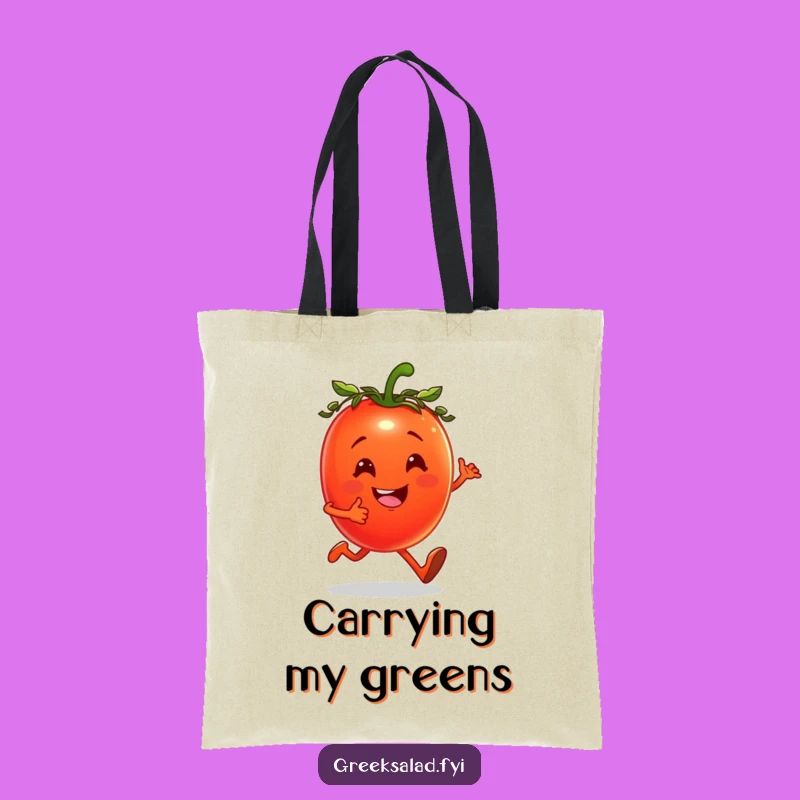 Funny Jogging Tomato Tote Bag: Carry Your Fitness, Healthy Style Gift