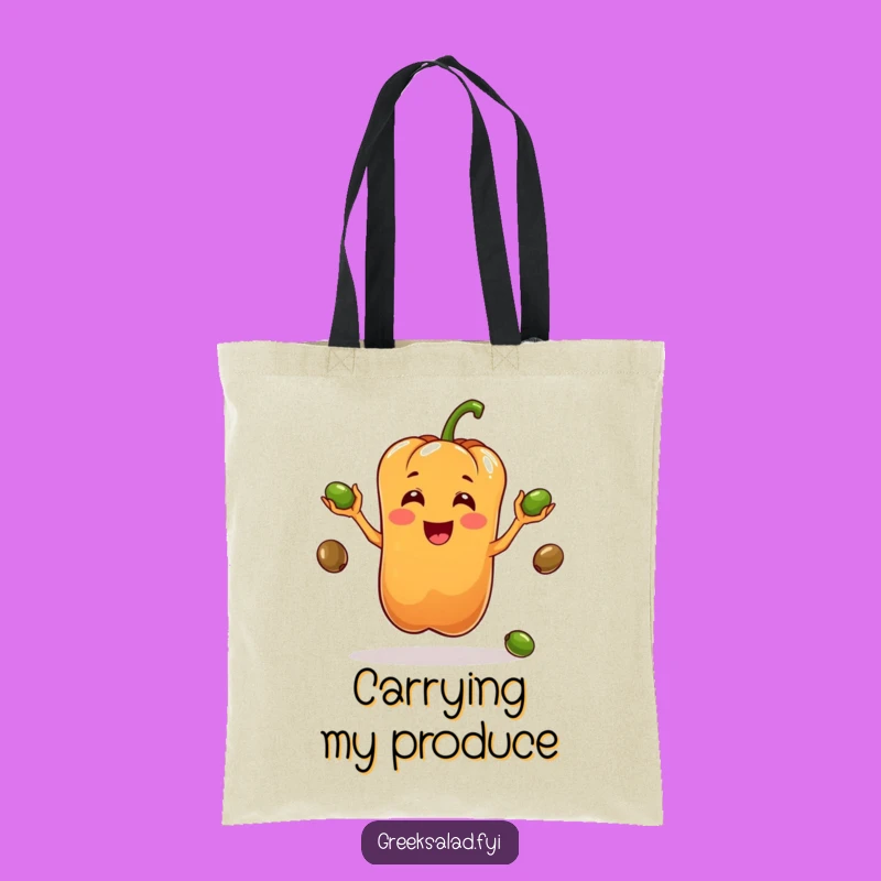 Funny Juggling Pepper Tote Bag: Playful Foodie Accessory, Ideal Humorous Gift