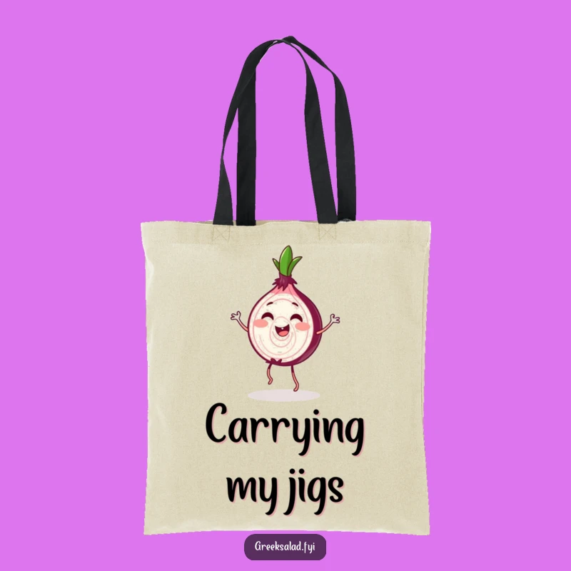 Funny Red Onion Jig Tote Bag - Veggie Dance Accessory, Lively Humor Gift